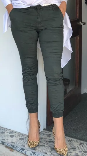 Gelato Leg Joggers - Khaki