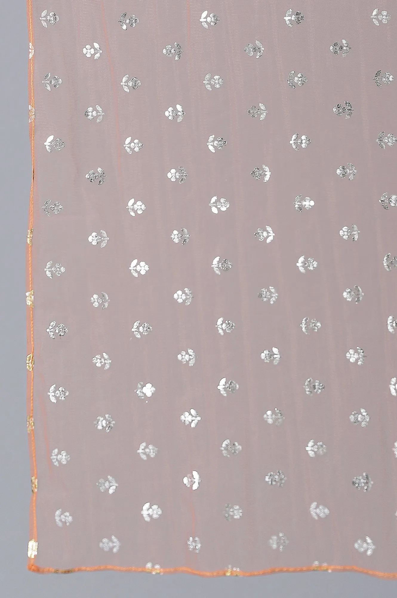 Girls Pink Printed Sequined kurta With Peach Palazzo And Dupatta