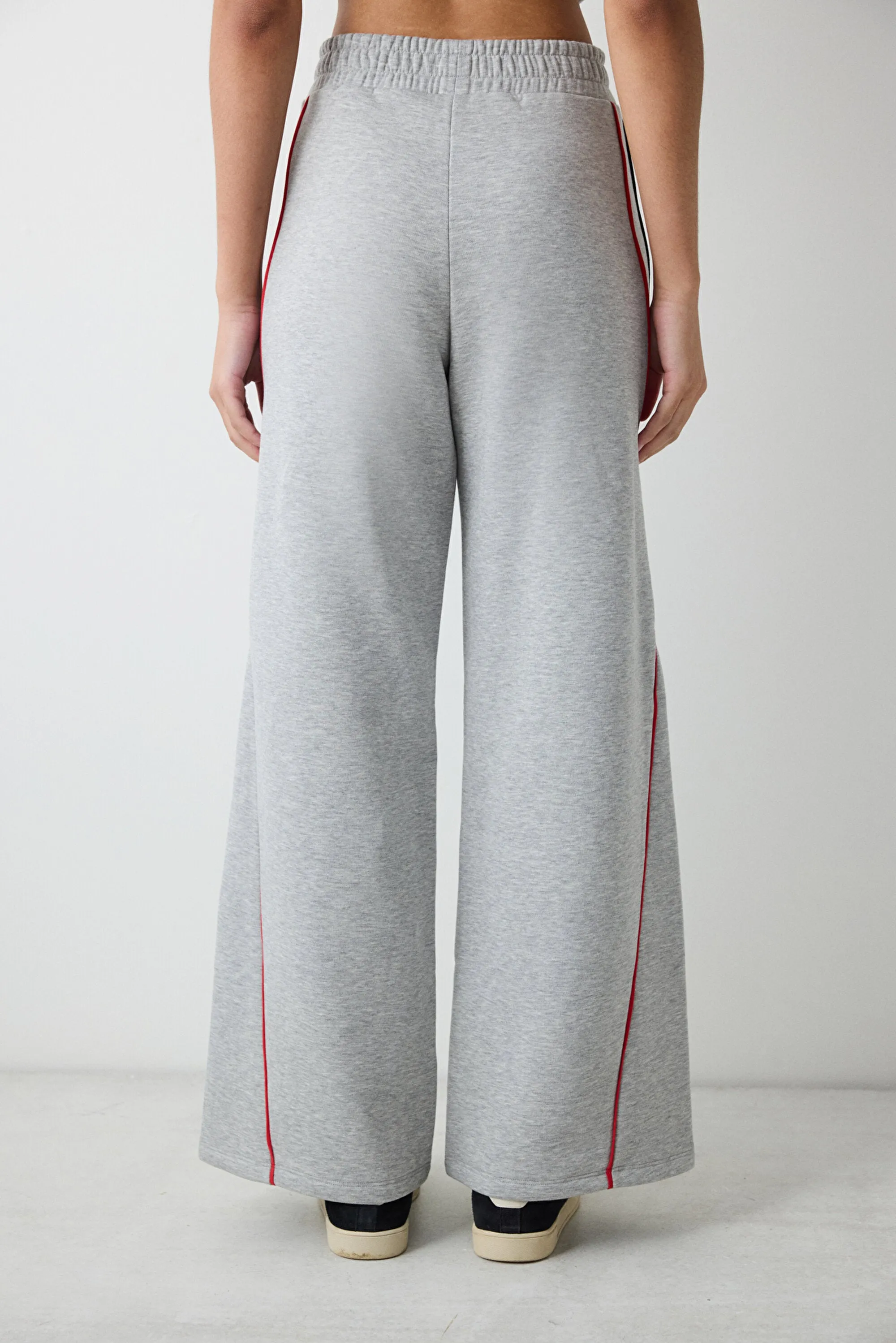 Grey Melange Harry Potter Printed Wide Leg Trousers