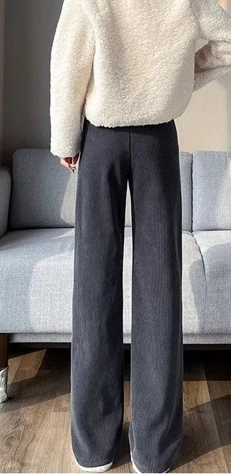 Grey Textured Wide Leg Jogger
