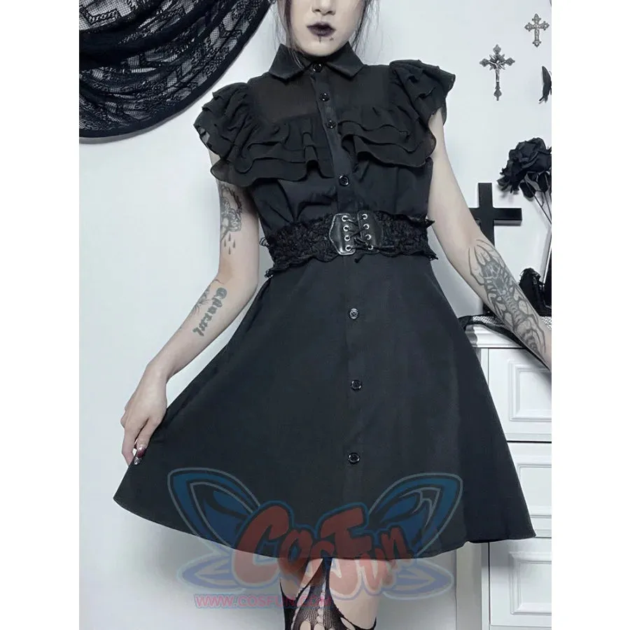 Halloween Waisted Diablo Shirt Sleeveless Dress