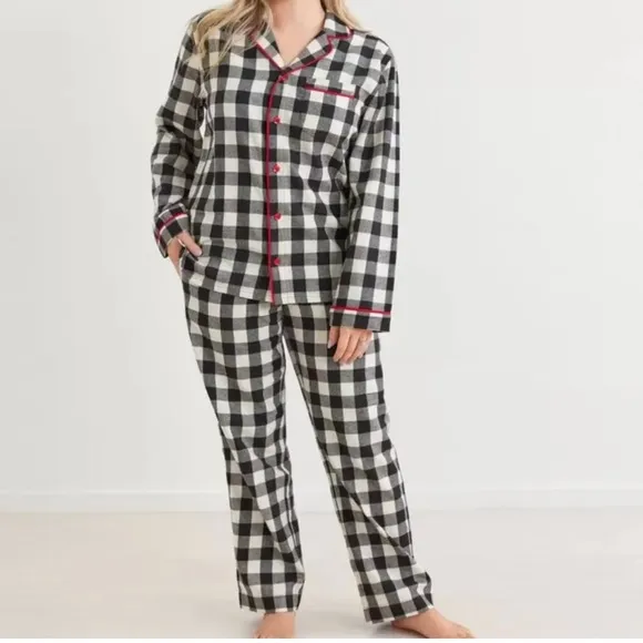 Hanna Anderson Unisex Buffalo Plaid Flannel Pajama Set