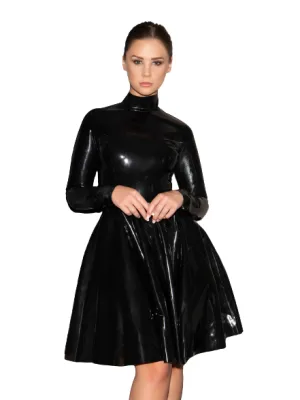 High Neck Full Circle Latex Dress