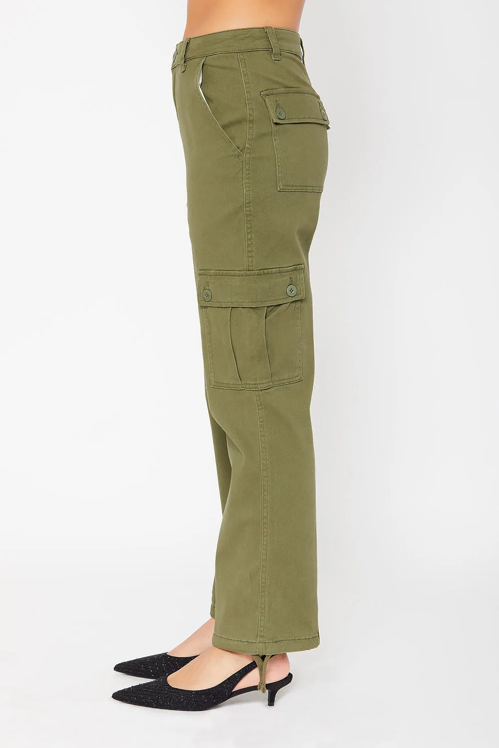 High-rise cargo utility pants