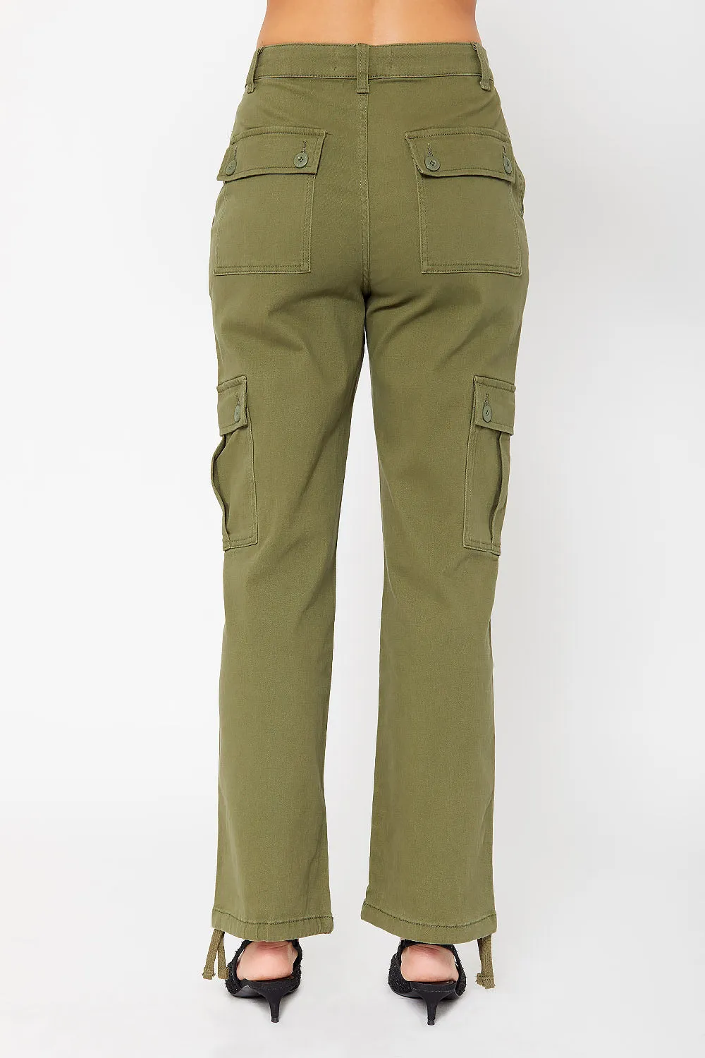 High-rise cargo utility pants