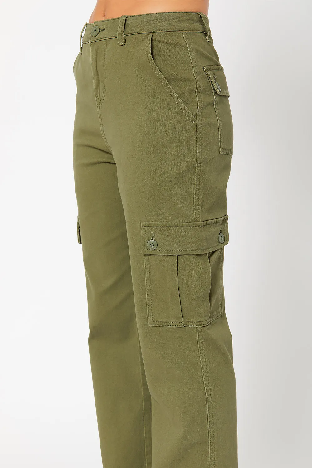High-rise cargo utility pants