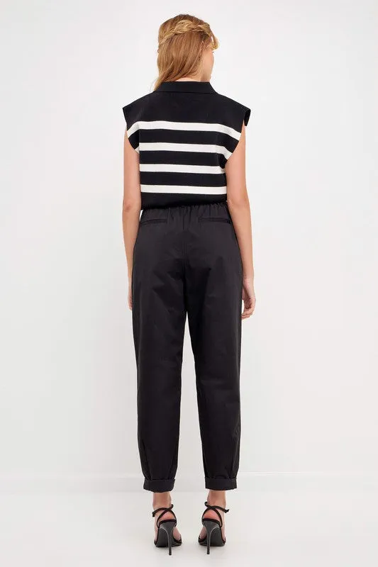 High Waist Pleated Trouser (Beige or Black)