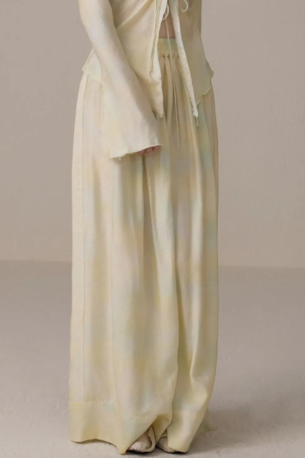 High-Waisted Tencel Wide-Leg Trousers