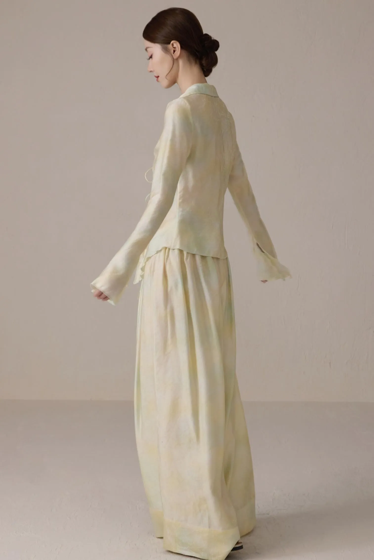 High-Waisted Tencel Wide-Leg Trousers