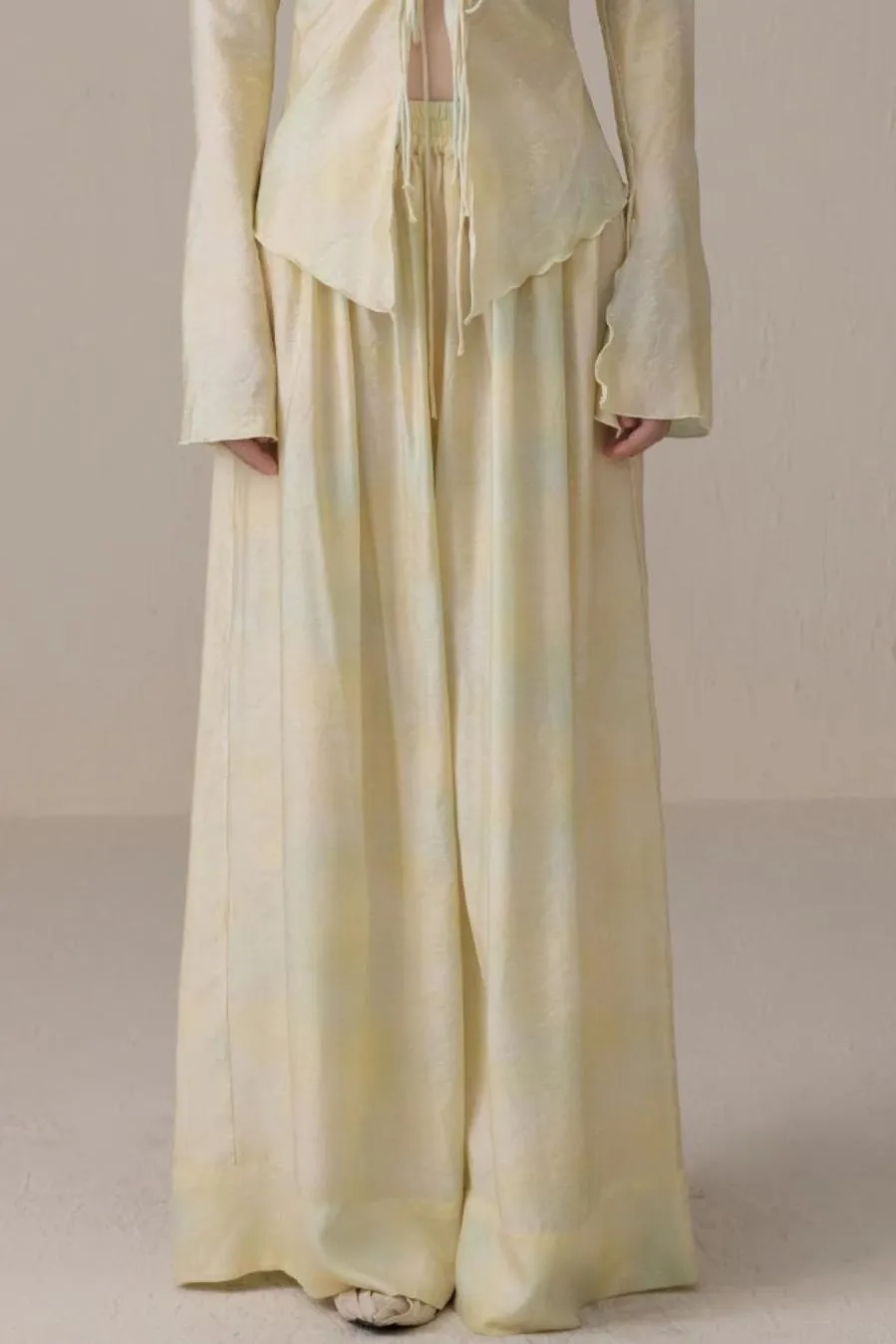 High-Waisted Tencel Wide-Leg Trousers