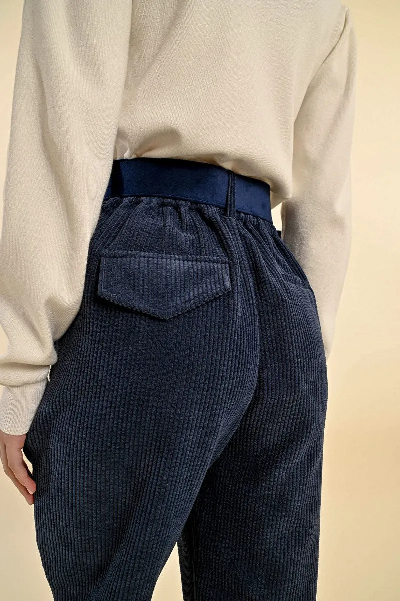 HIGH-WAISTED VELVET PANTS