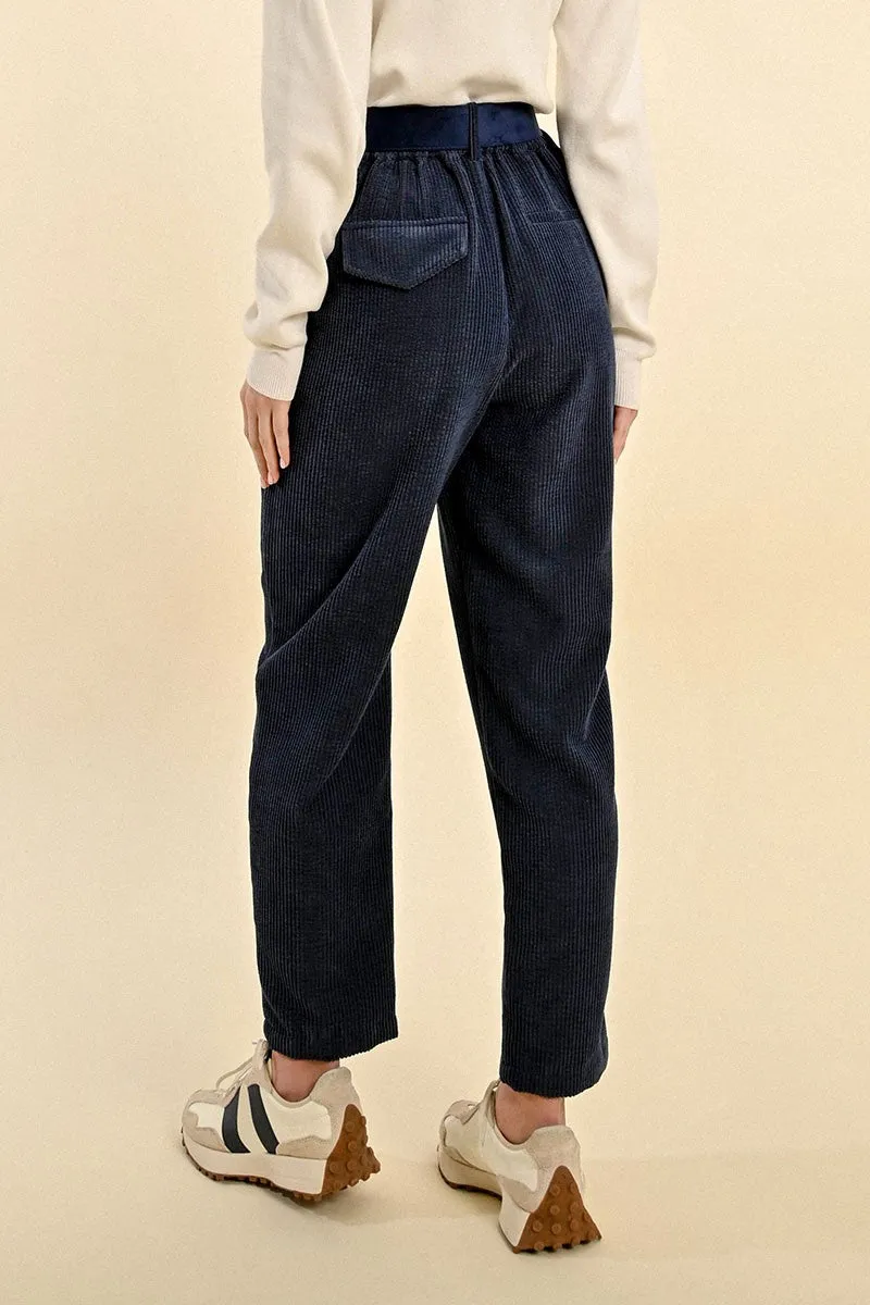 HIGH-WAISTED VELVET PANTS