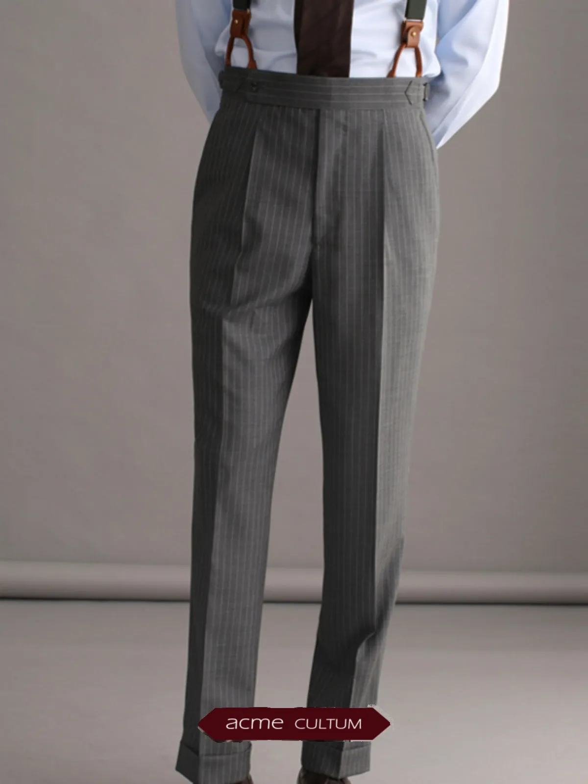 High-Waisted Wool Trousers