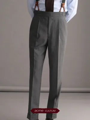 High-Waisted Wool Trousers