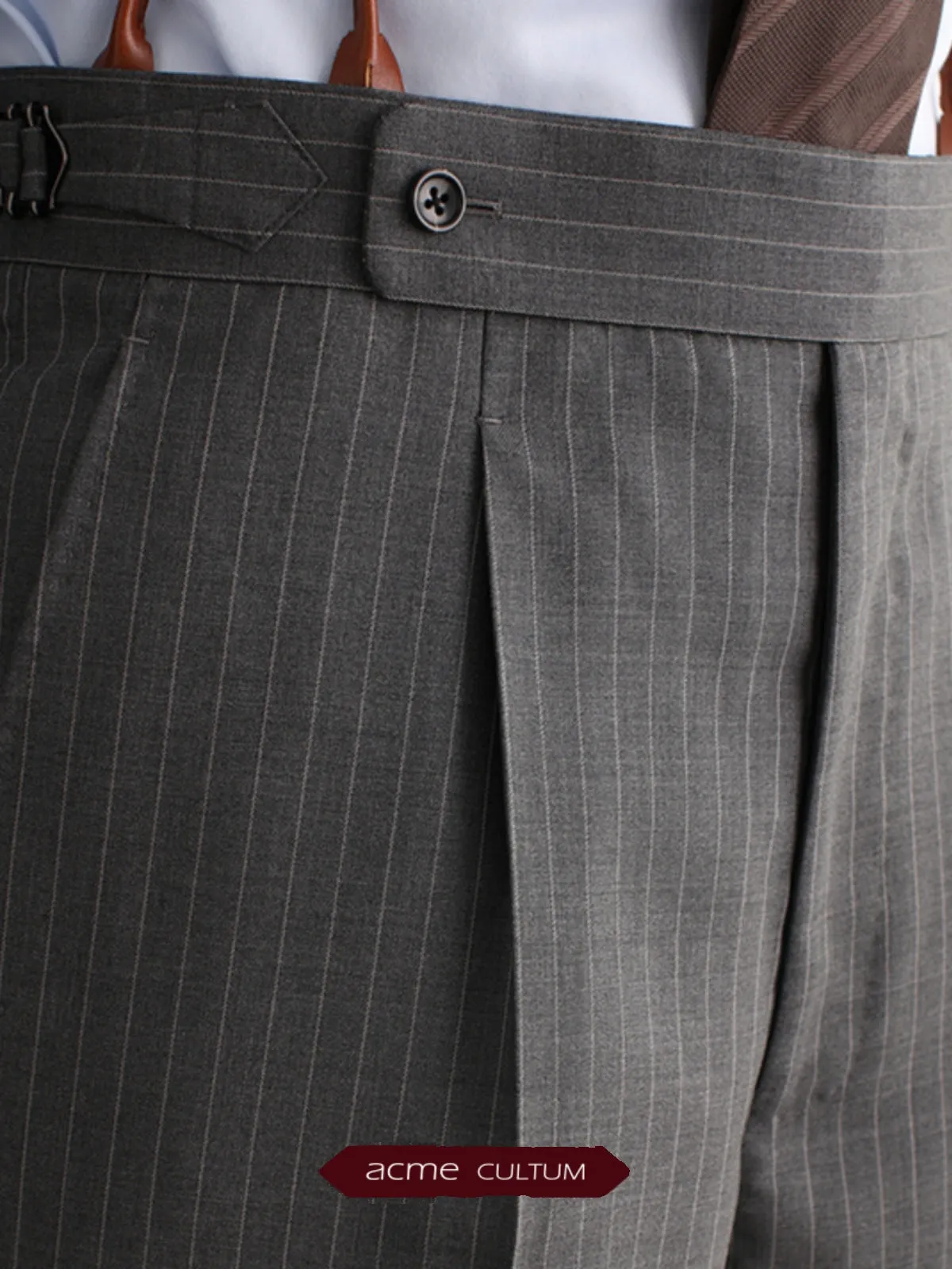 High-Waisted Wool Trousers