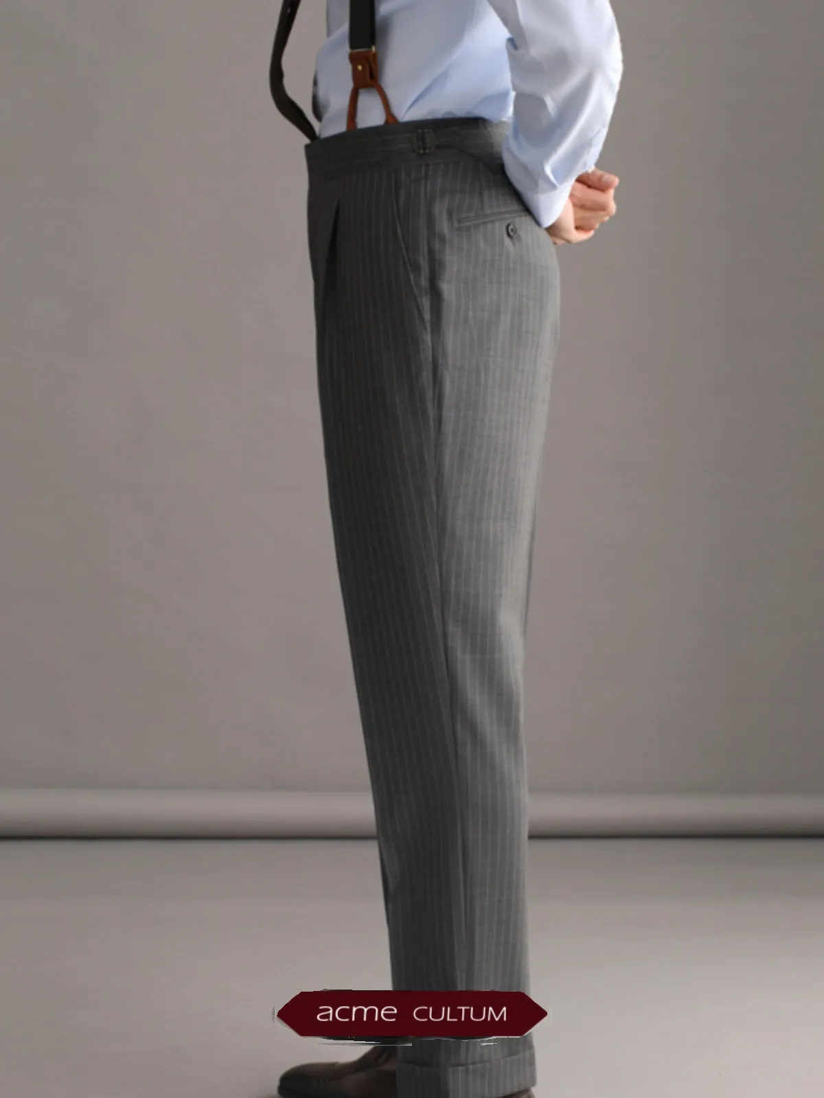 High-Waisted Wool Trousers