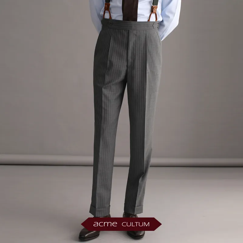 High-Waisted Wool Trousers