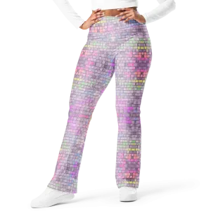 High Waisted Yoga Pants ( Internal Pocket)- "Disco Kitty" Design