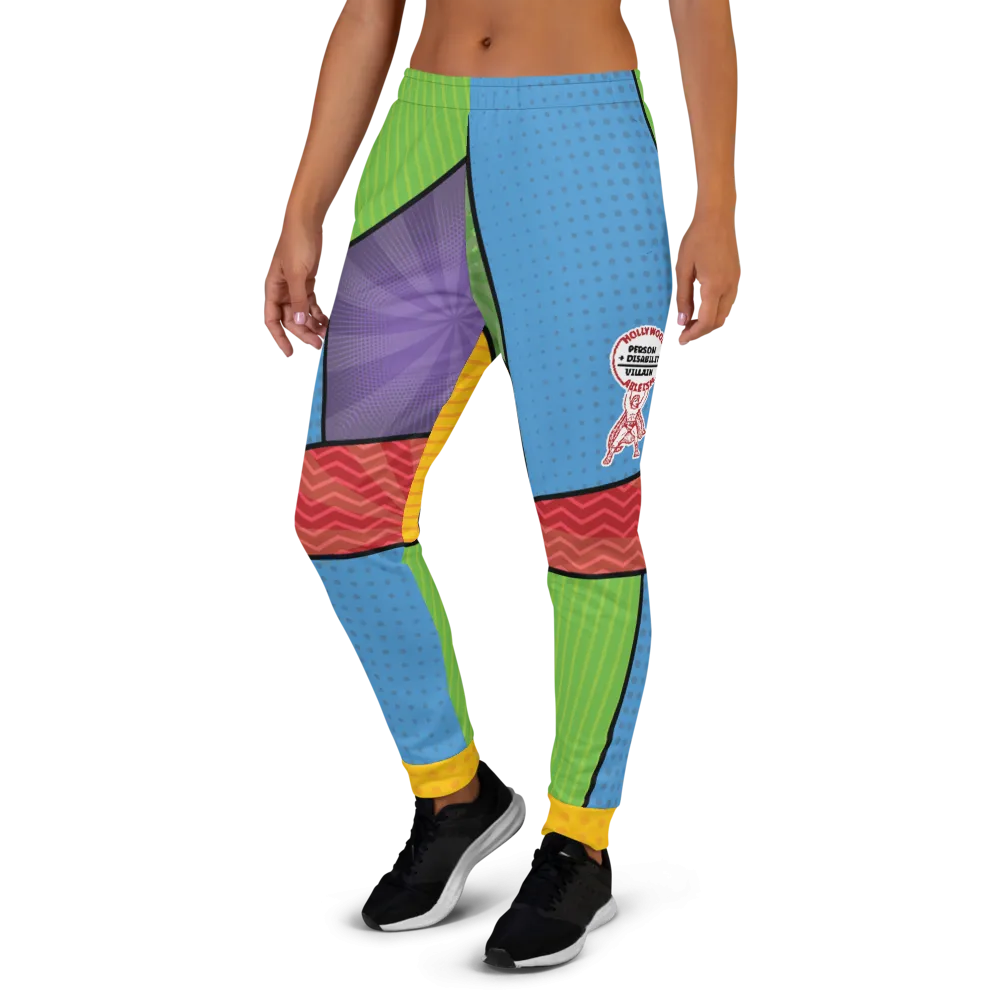 Hollywood Ableism: Person   Disability = Villain (Women's Joggers Comic Pattern)