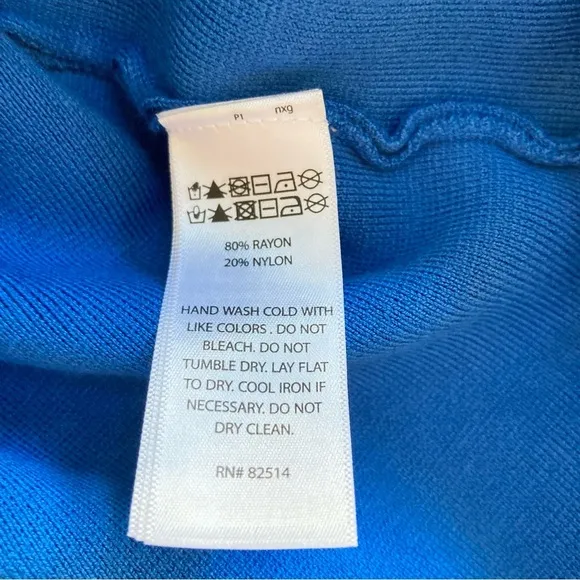 House of Harlow 1960 Luxe Essentials Blue Knit Cutout Back Midi Dress, Size M