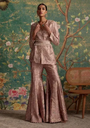 Icon dusky pink print jacket and pant set