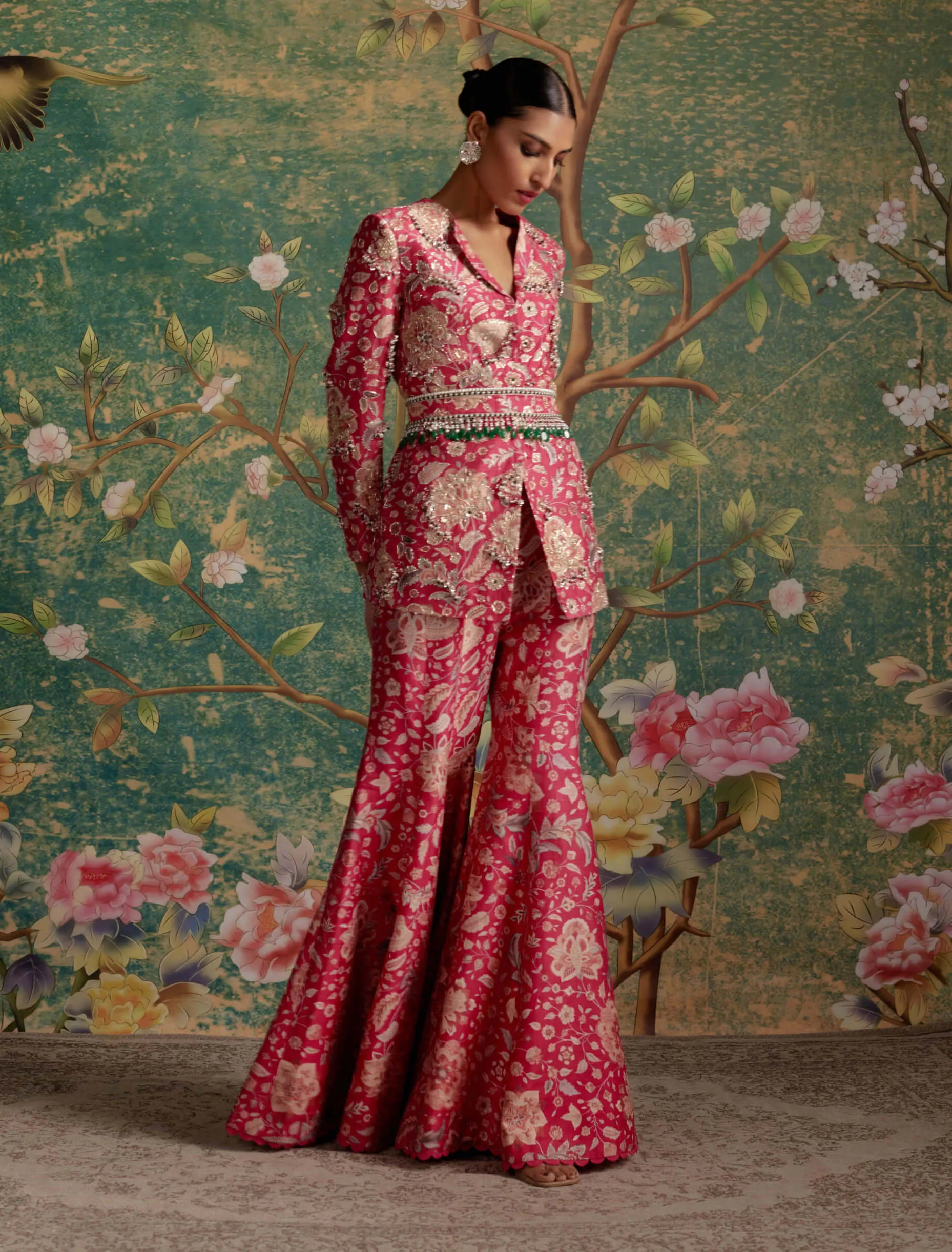 Icon fuchsia jacket and pant set