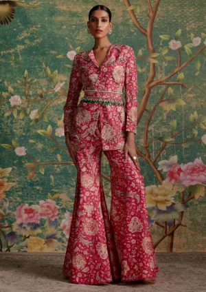 Icon fuchsia jacket and pant set