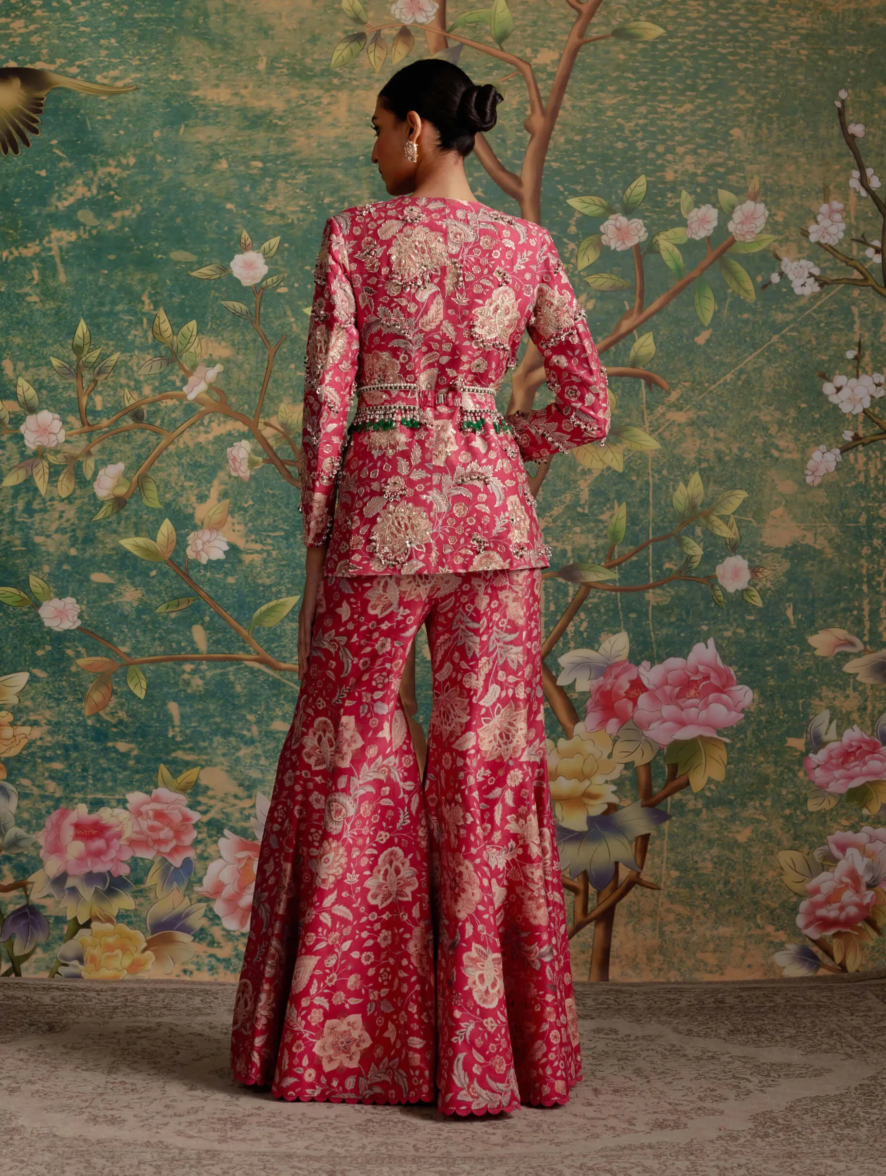 Icon fuchsia jacket and pant set