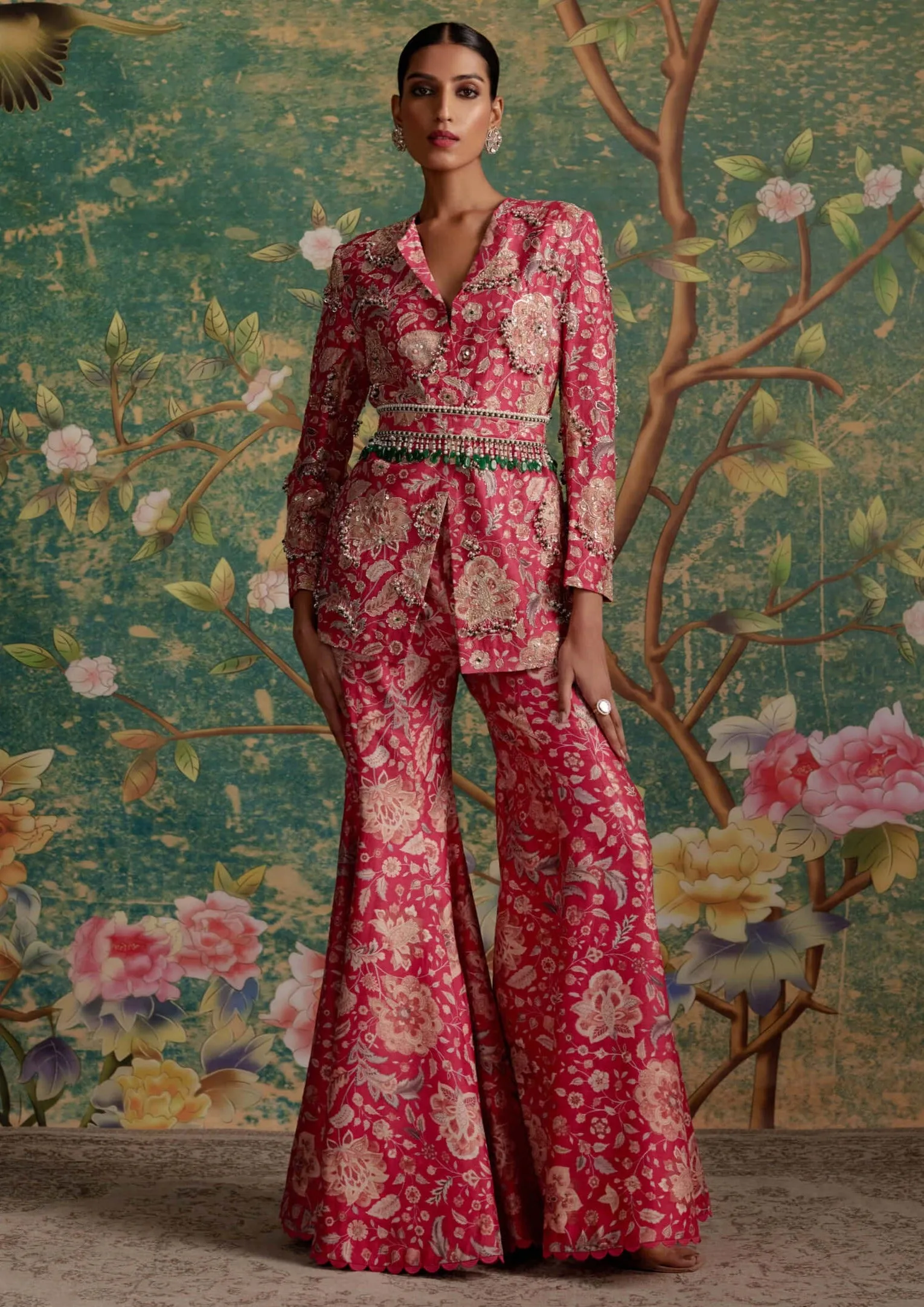 Icon fuchsia jacket and pant set