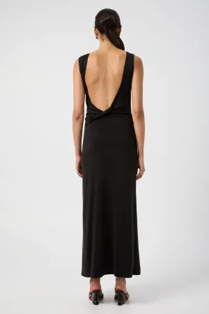 INTERWEAVE BACKLESS MAXI DRESS | BLACK