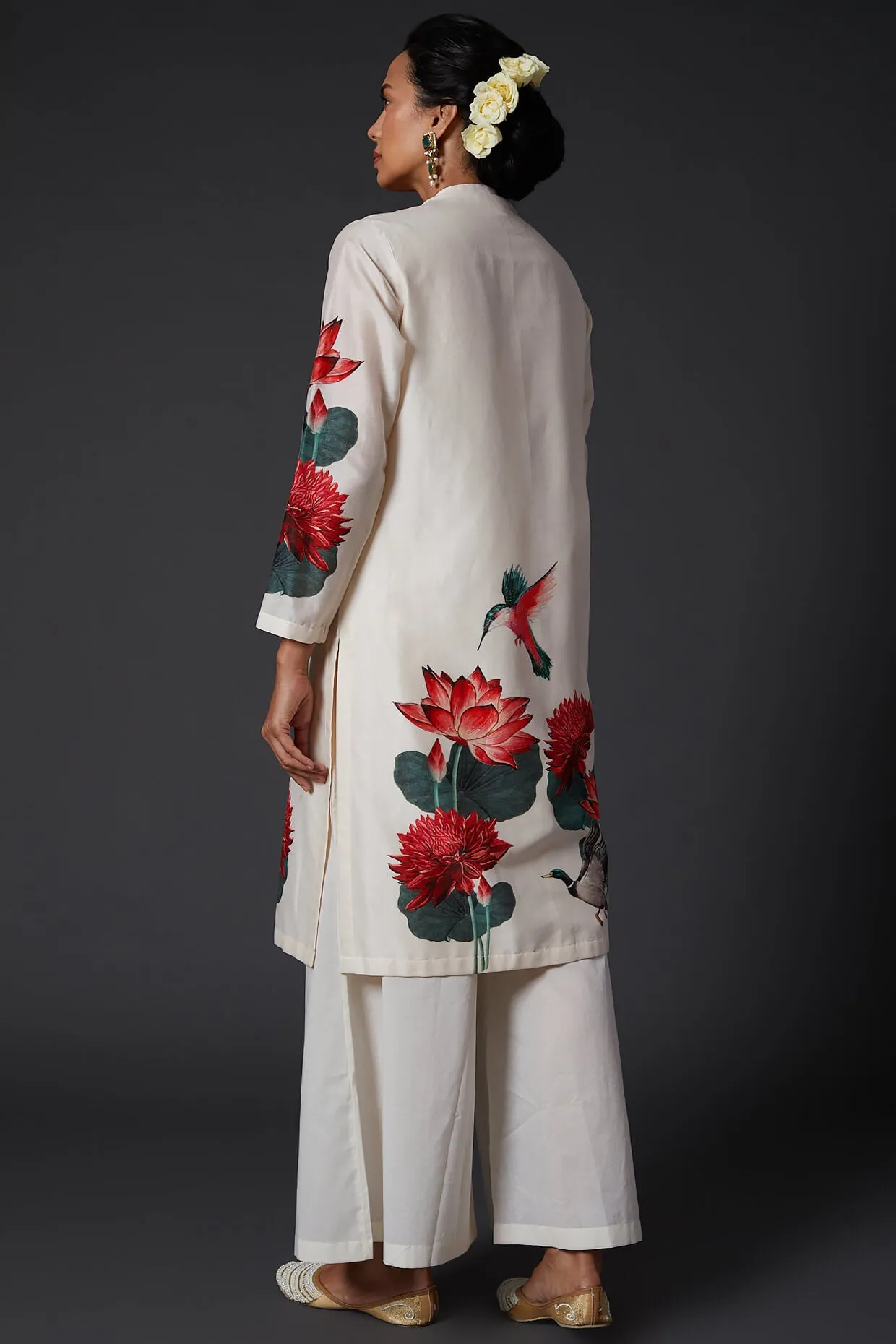 Ivory Digital Printed Kurta With Palazzo