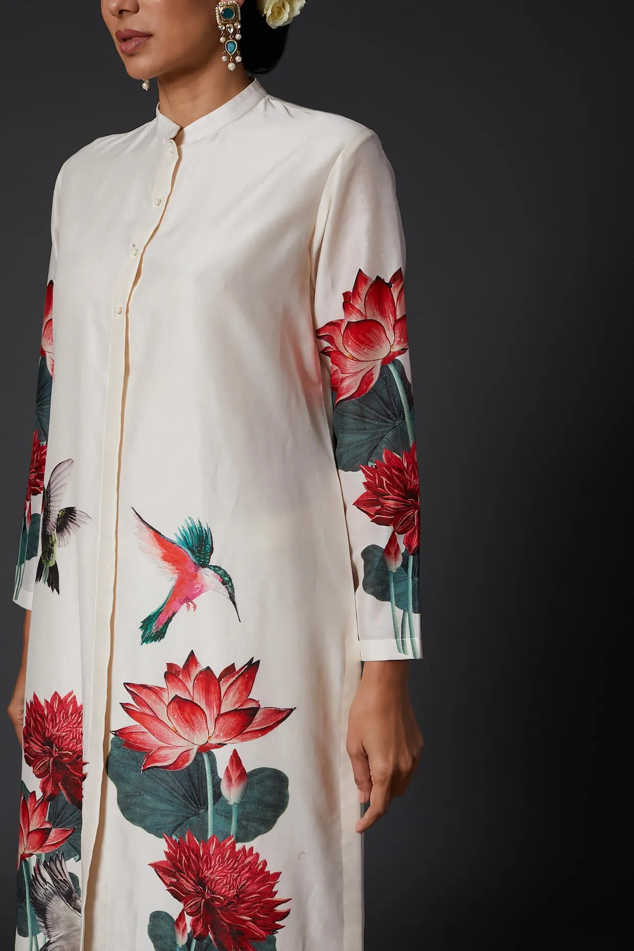 Ivory Digital Printed Kurta With Palazzo