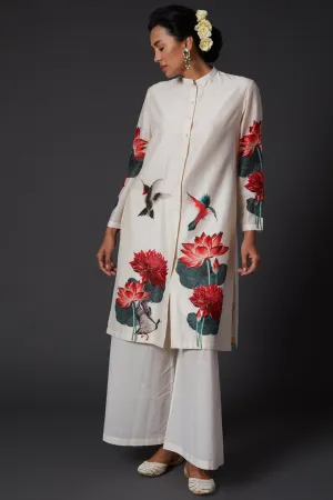 Ivory Digital Printed Kurta With Palazzo