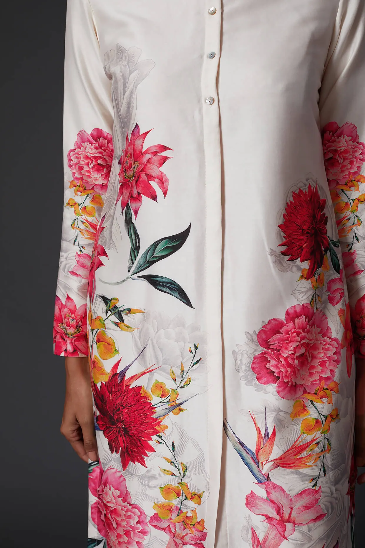 Ivory Printed Kurta With Palazzo
