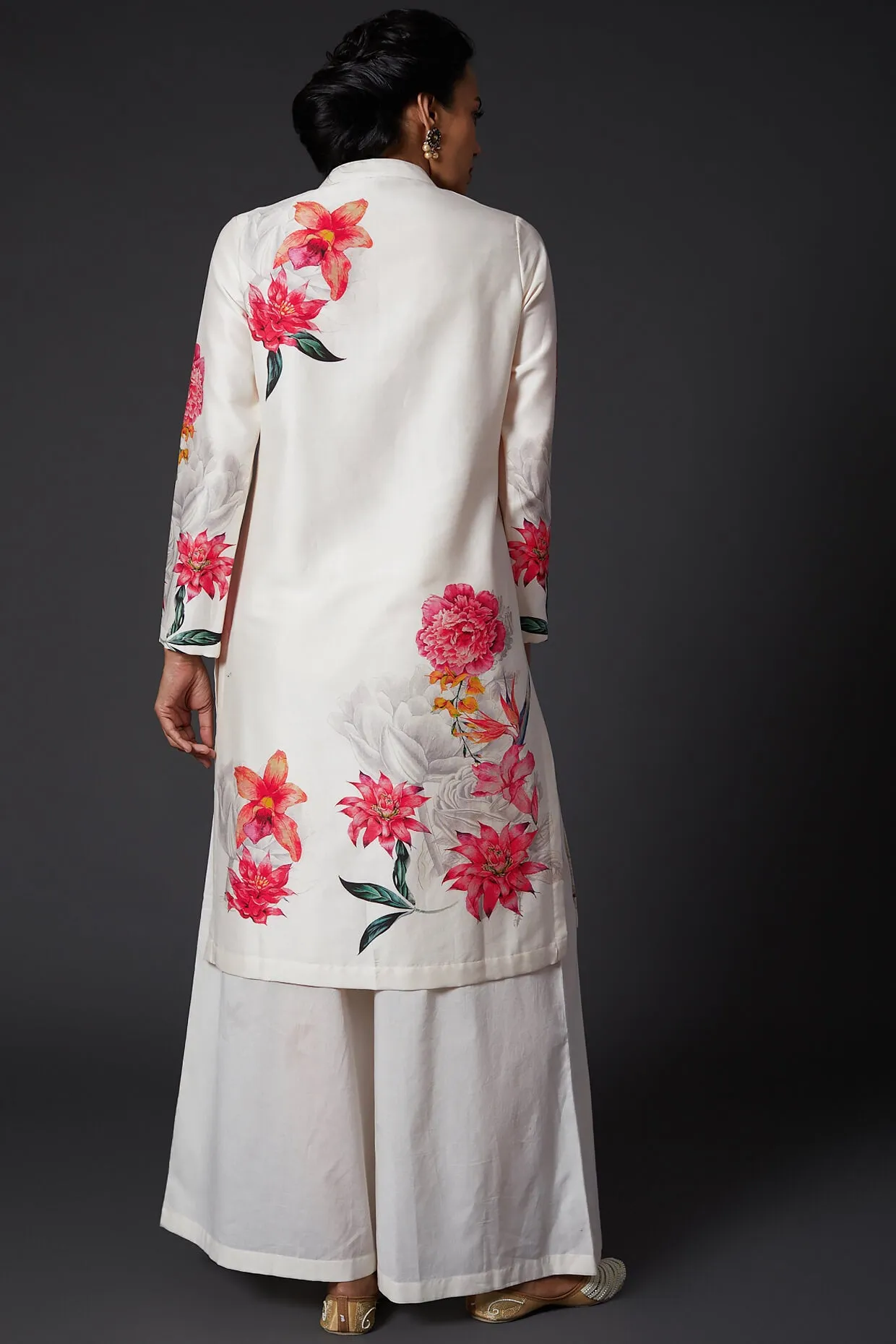 Ivory Printed Kurta With Palazzo