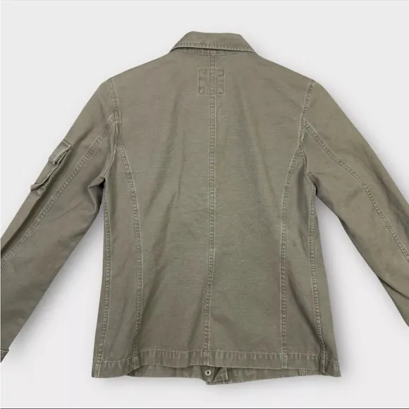 J Crew Women's Utility Cargo Safari Jacket Sz Small Green Military Field Y2K VTG
