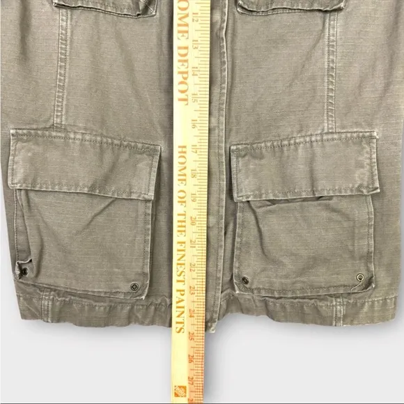 J Crew Women's Utility Cargo Safari Jacket Sz Small Green Military Field Y2K VTG