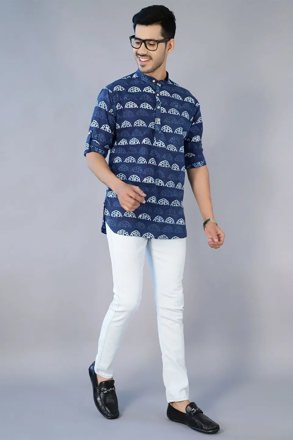 Jaipur 100% cotton Indigo kurta shirt