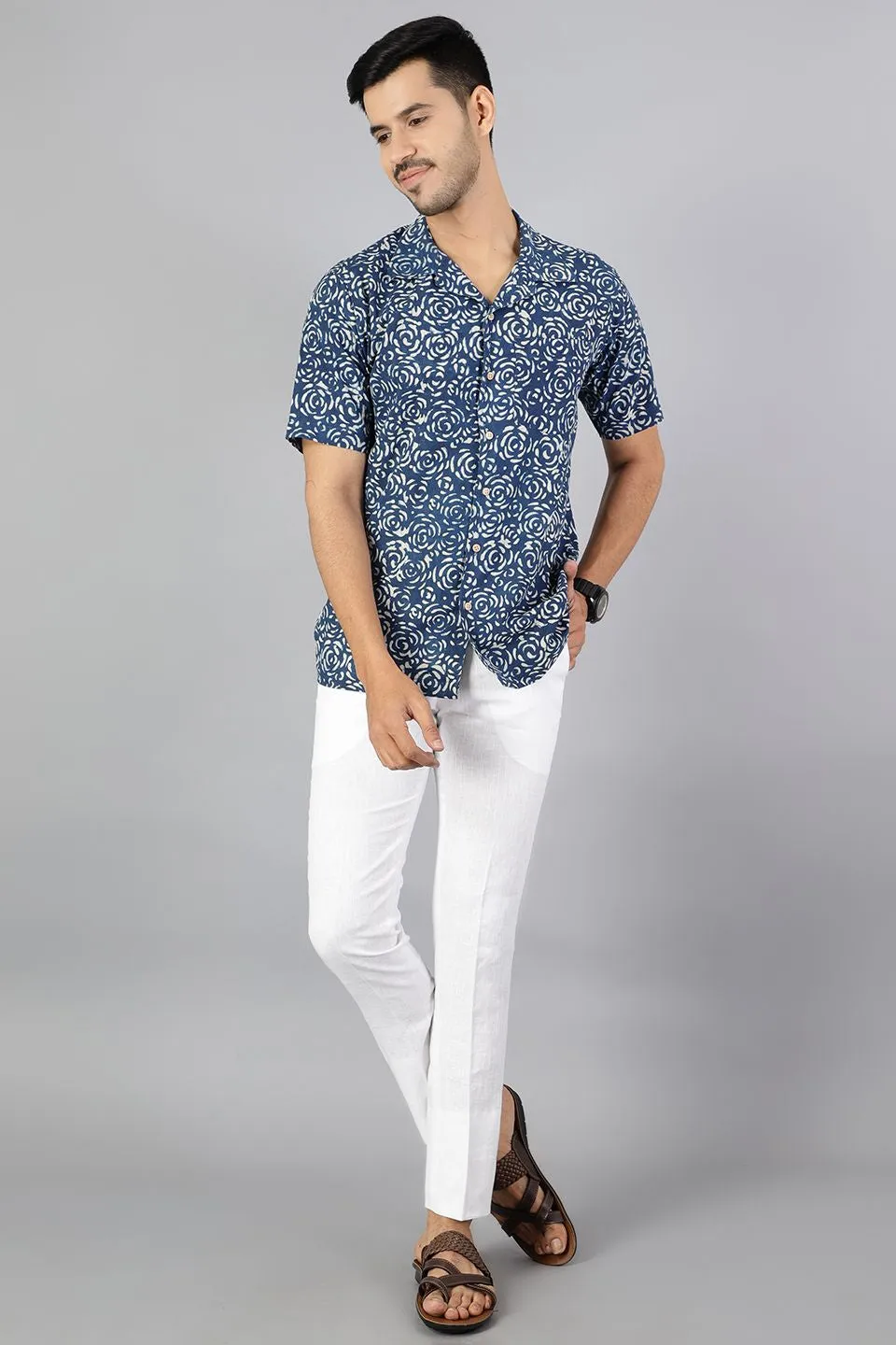 Jaipur 100% Cotton Indigo Shirt