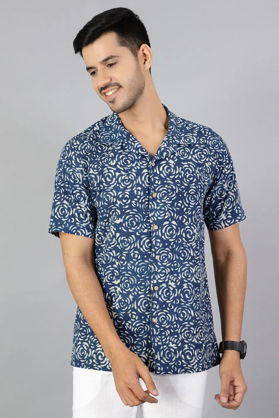 Jaipur 100% Cotton Indigo Shirt