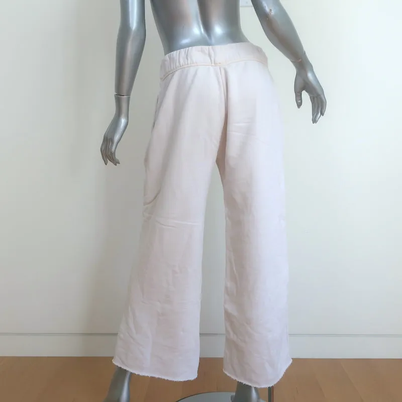James Perse Wide Leg Cropped Sweatpants Cream Size 3