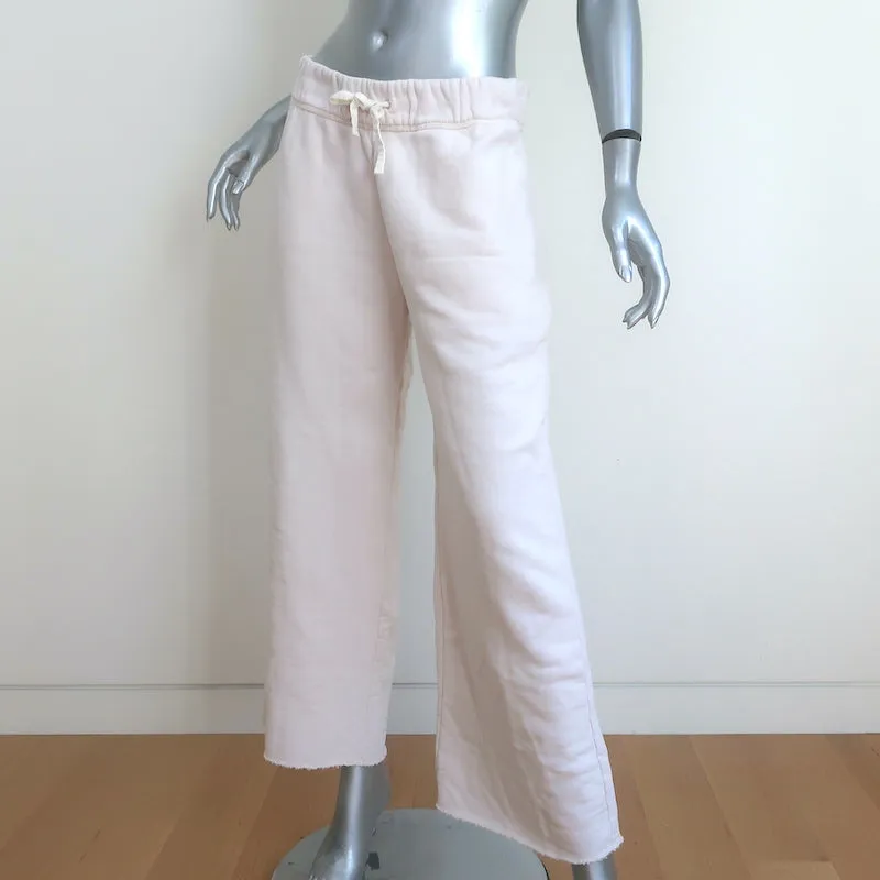 James Perse Wide Leg Cropped Sweatpants Cream Size 3