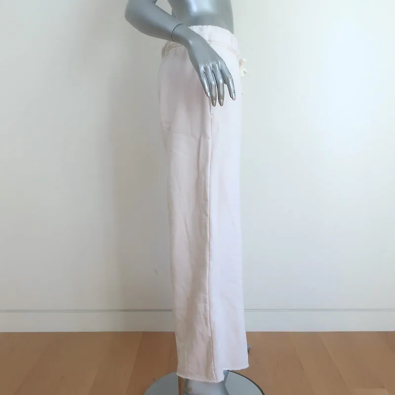 James Perse Wide Leg Cropped Sweatpants Cream Size 3