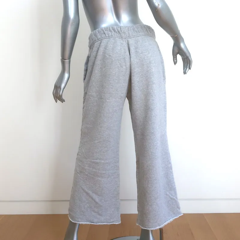 James Perse Wide Leg Cropped Sweatpants Heather Gray Size 3