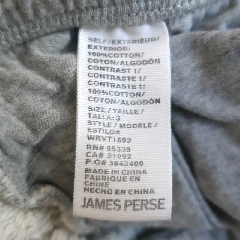 James Perse Wide Leg Cropped Sweatpants Heather Gray Size 3
