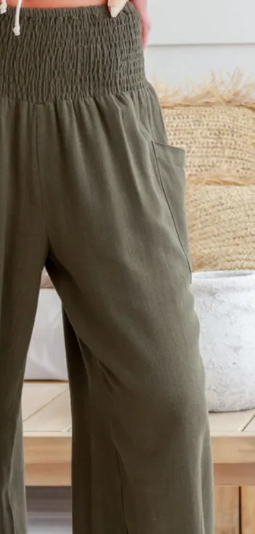 Jet Pant Linen Khaki