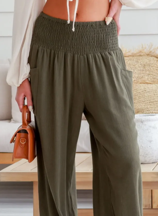 Jet Pant Linen Khaki