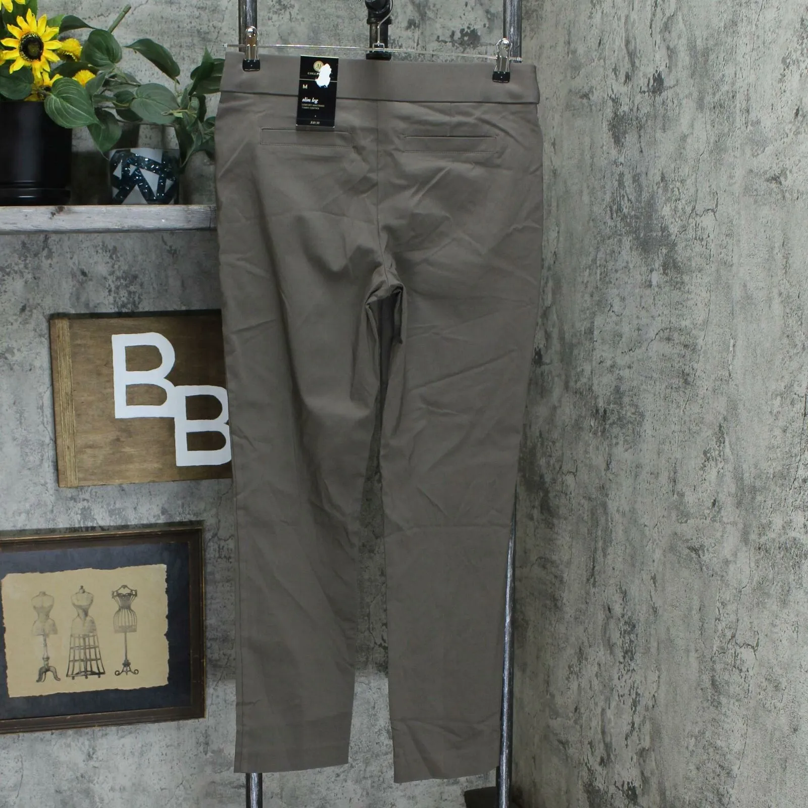 JM Collection Women's Pull On Tummy Control Slim Leg Pants