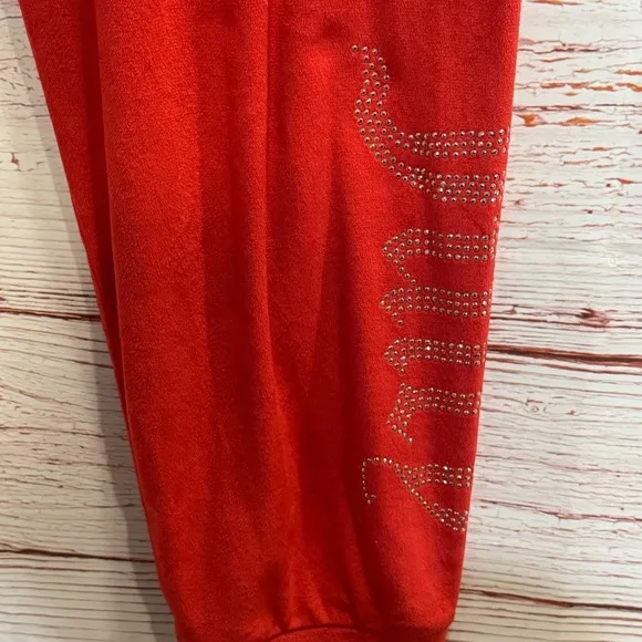 Juicy Couture Velour Joggers Pajama Set in Red Corvette Sz L NWOT