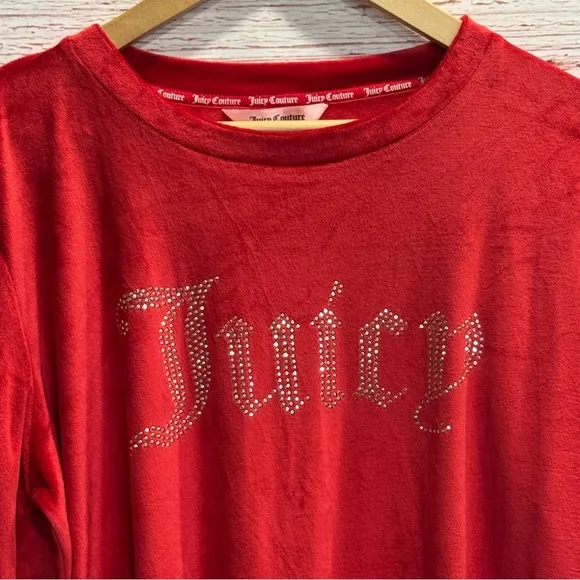 Juicy Couture Velour Joggers Pajama Set in Red Corvette Sz L NWOT